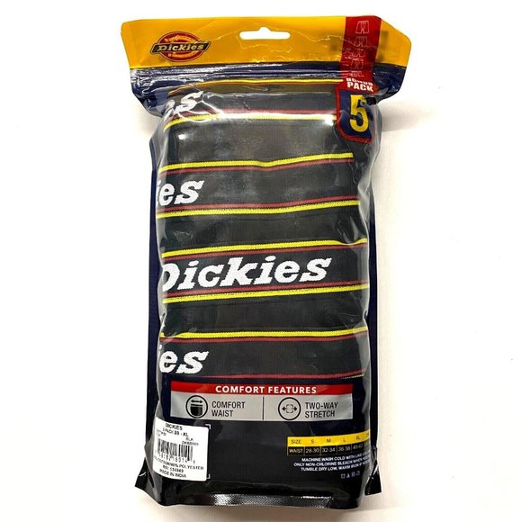Men's Dickies 5-Pack Cotton Contour Pouch Boxer Briefs - Black - XL (40-42) - Picture 3 of 4